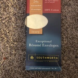 🎁 Free Add On Southworth Ivory Résumé Envelopes